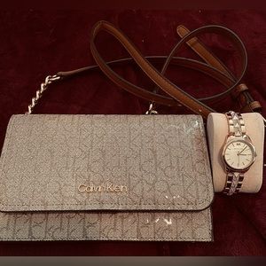 Calvin Klein purse and rose gold MK watch bundle. Almost brand new. Both 75.00.